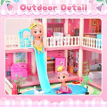 Amazon | AmiDear ドールハウス 4階建ての11部屋付き ドリーム